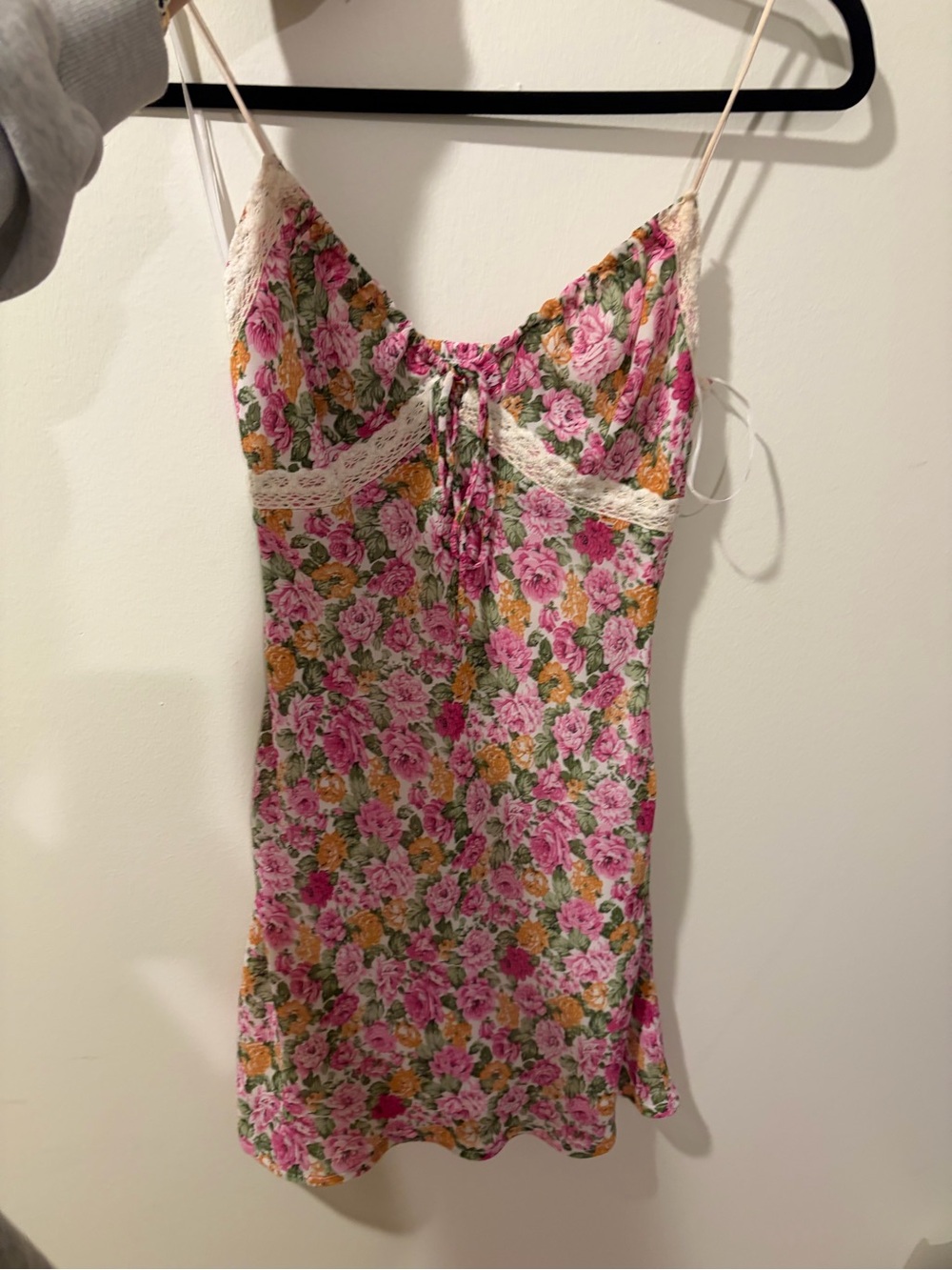 Princess Polly Pink & Yellow Floral Lace-Trim Slip Cami